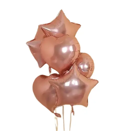 Kitcheniva Rose Gold Metallic Foil Heart Shape Star Shape Balloons Party Decorations 18" {2}