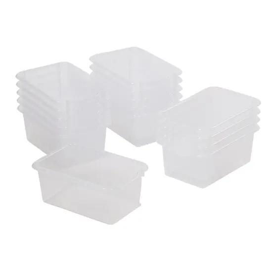 Scoop Front Storage Bins, Multipurpose Organization, 15-Pack Clear {1}
