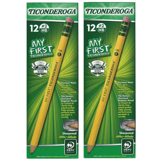 My First&reg; Primary Size No. 2 Pencils with Eraser, 12 Per Box, 2 Boxes {1}