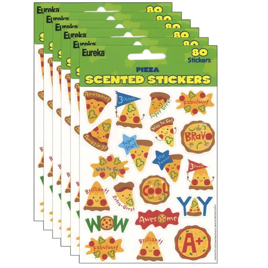 Pizza Scented Stickers, 80 Per Pack, 6 Packs {1}