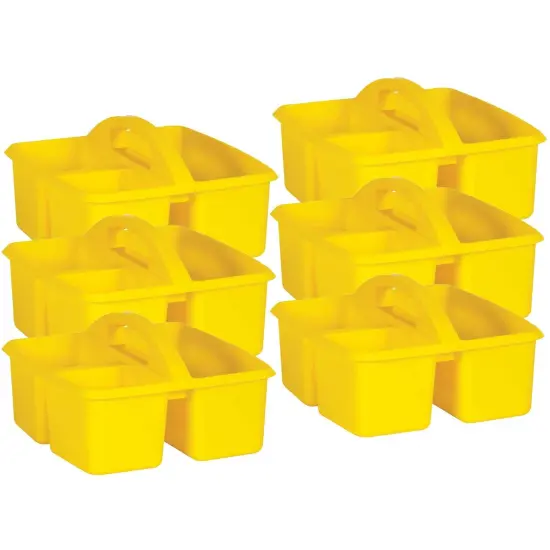 Yellow Plastic Storage Caddy, Pack of 6 {1}