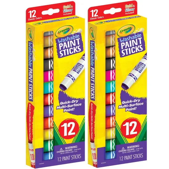Washable Paint Sticks, 12 Per Pack, 2 Packs {1}