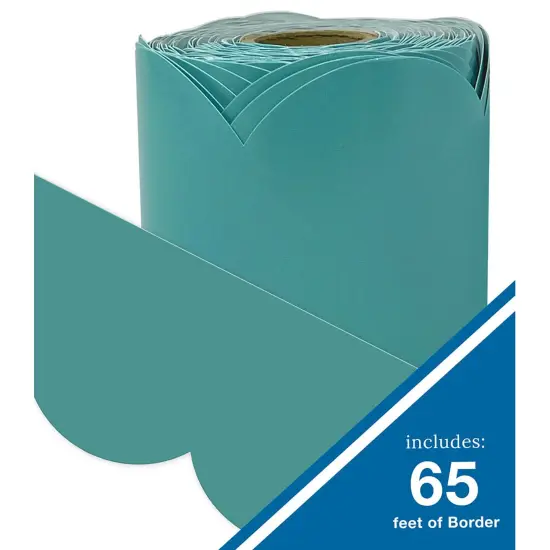 We Belong Teal Rolled Scalloped Bulletin Board Borders, 65 Feet Per Roll, Pack of 3 {2}