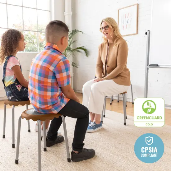 Daisy Stackable Stool Set, Flexible Seating, 8-Piece Chocolate {5}