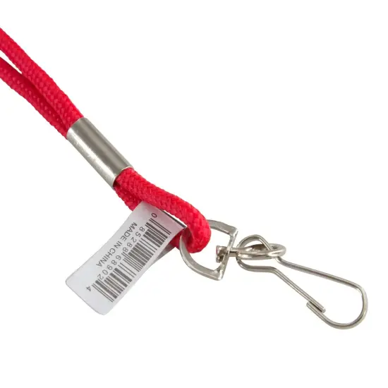 Standard Lanyard Hook Rope Style, Red, Pack of 24 {2}