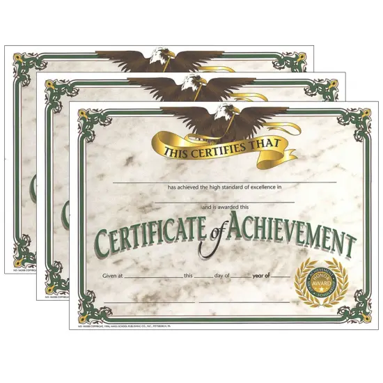 Certificate of Achievement, 30 Per Pack, 3 Packs {1}