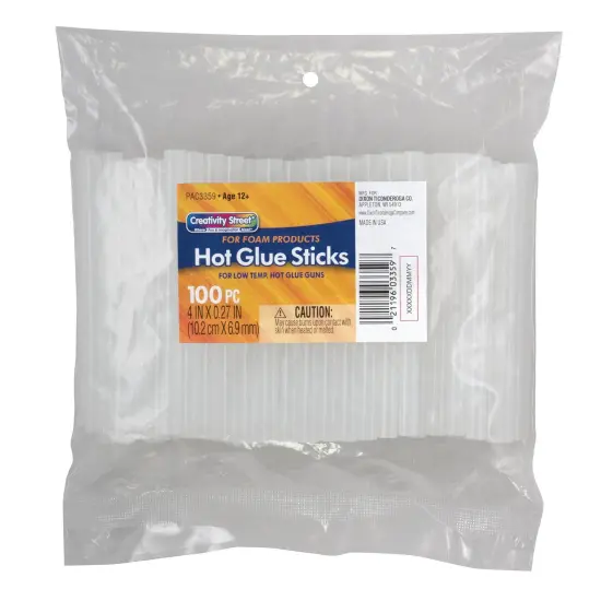 Hot Glue Sticks Classroom Pack - For Foam Products, Clear, 4" x 0.27", 100 Pieces {1}