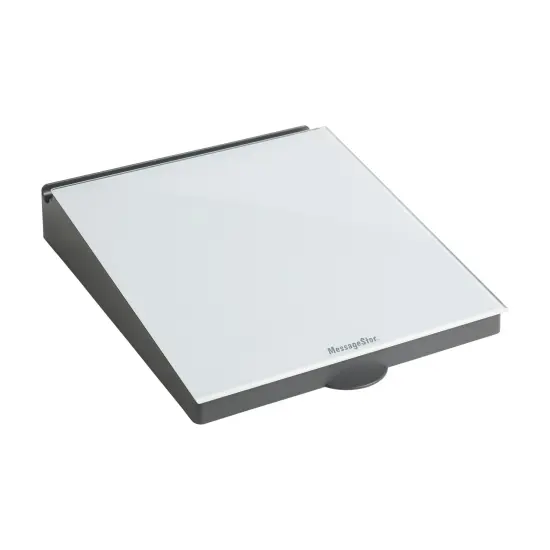 Dry-Erase Glass Board Memo Station, Desk Organizer, Grey Waves {7}