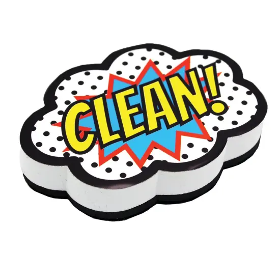Magnetic Whiteboard Eraser, Superhero Clean!, Pack of 6 {2}