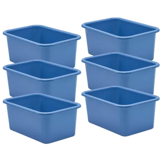 Slate Blue Small Plastic Storage Bin, Pack of 6 {1}