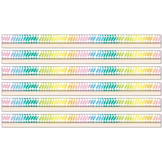 Creatively Inspired Watercolor Chevron Straight Borders, 36 Feet Per Pack, 6 Packs {1}