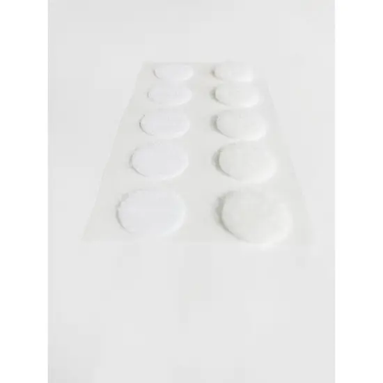 Self-Sticking Hook 'N Loop Dots 5/8", White, 10 Sets Per Pack, 12 Packs {4}