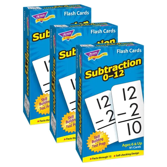 Subtraction 0-12 Skill Drill Flash Cards, Pack of 3 {1}