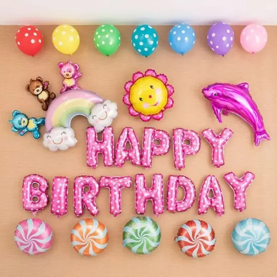 Kitcheniva Happy Birthday Foil Letter Balloons Party Decor 16" 13 Pcs Gold {7}