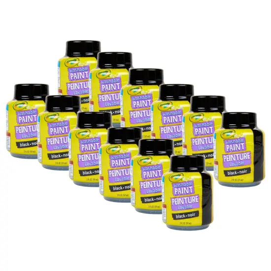 Washable Paint, 2oz, Black, Pack of 12 {1}