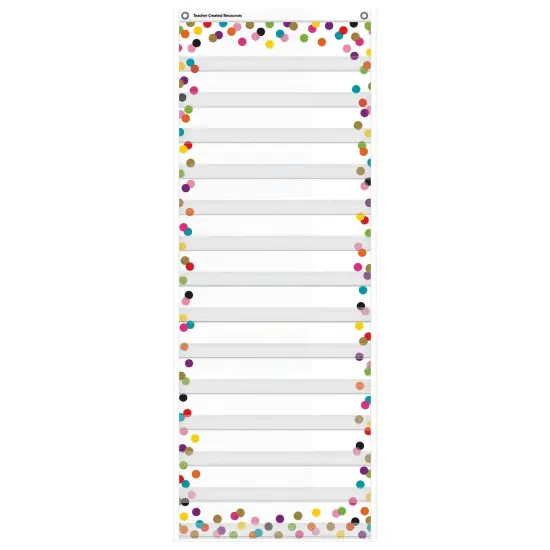 Confetti 14 Pocket Daily Schedule Pocket Chart, 13" x 34" {1}