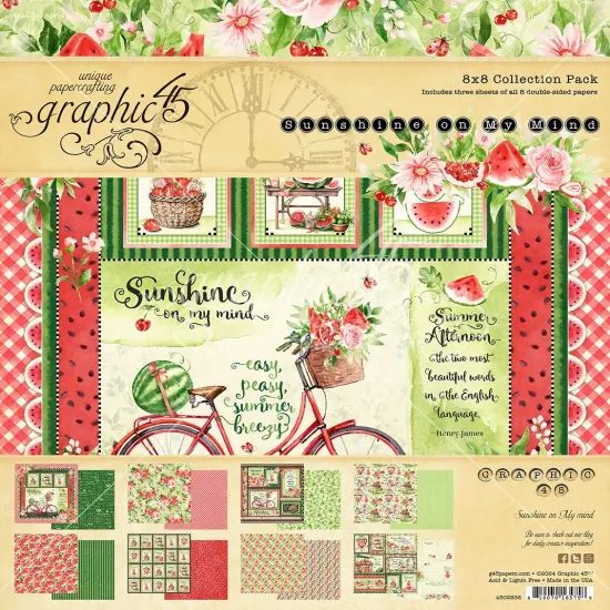 Graphic 45 Collection Pack 8"X8"-Sunshine On My Mind {1}