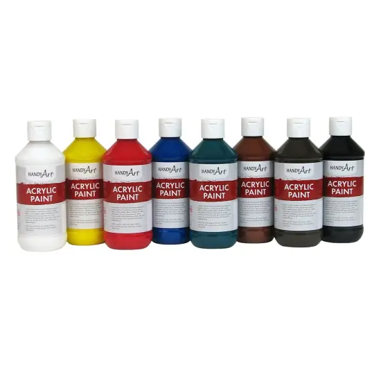 Acrylic Paint, 8 oz., Primary 8-Color Set {1}