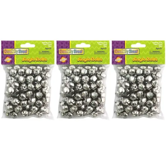 Jingle Bells, Silver, 5/8", 72 Per Pack, 3 Packs {1}