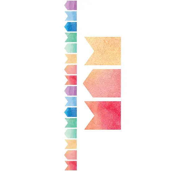 Watercolor Pennants Die-Cut Border Trim, 35 Feet Per Pack, 6 Packs {2}