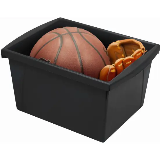 Small Classroom Storage Bin, Black, Pack of 3 {4}