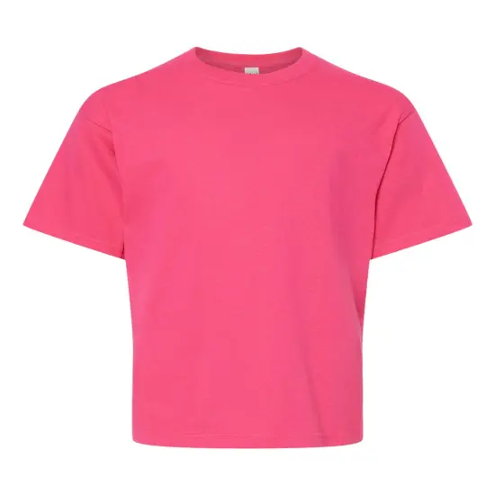 M&O&reg; Youth Gold Soft Touch Crewneck Short Sleeve T-Shirt Heliconia {1}