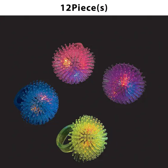 1 3/4" Pink, Purple, Blue & Yellow Flashing Spike Rings - 12 Pc. {1}