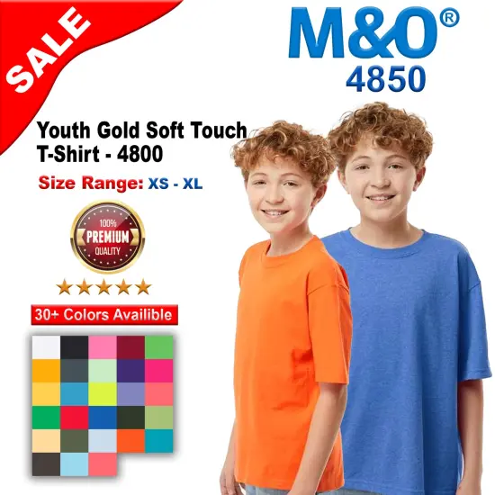 M&O&reg; Youth Gold Soft Touch Crewneck Short Sleeve T-Shirt Deep red {2}