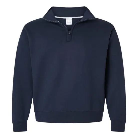 Champion&reg; Powerblend Quarter-Zip Sweatshirt Black {3}