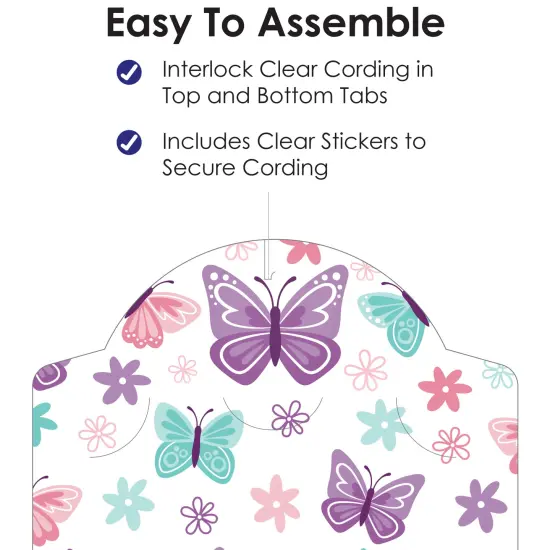 Big Dot of Happiness Beautiful Butterfly - Floral Baby Shower or Birthday Party Vertical Photo Garland 35 Pieces {6}