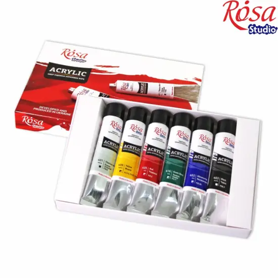 Acrylic paint set of 6 20 ml/0.68 oz, ROSA Studio {1}