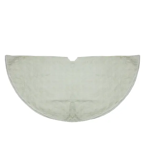 Northlight 48" Cream Quilted Christmas Hexagon Tree Skirt with Velvety Trim Ivory {3}