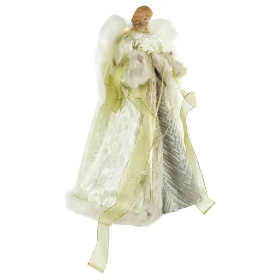 Northlight 18" Lighted White and Gold Angel in a Dress Christmas Tree Topper - Warm White Lights {3}