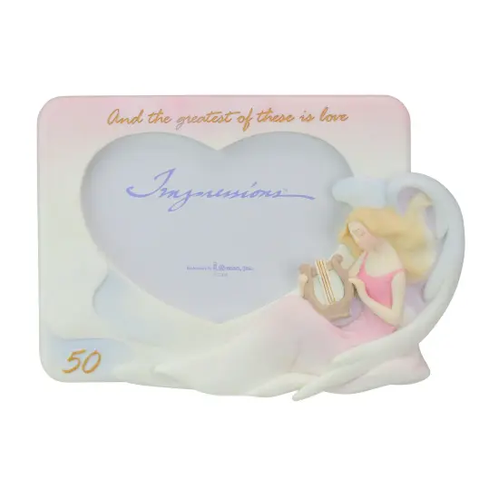 Roman 50th Wedding Anniversary Picture Frame - for a 4" x 6" Photo White {1}