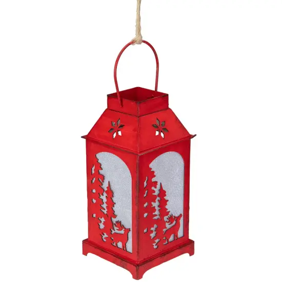 Northlight Lighted Reindeer Silhouette Lantern Christmas Ornament - 5.5" - Red {3}