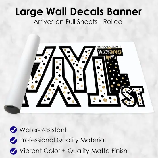 Big Dot of Happiness 1st Birthday Little Mr. Onederful - Peel and Stick Boy First Birthday Party Large Banner Wall Decals - Happy Birthday {7}