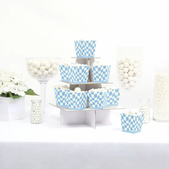 Big Dot of Happiness Blue Checkered Party - Party Mini Favor Boxes - Treat Candy Boxes - Set of 12 {3}