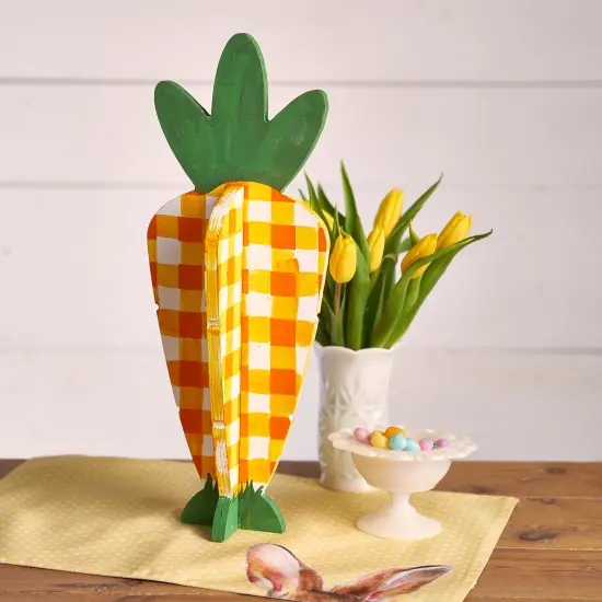 17 in. Unfinished Wooden Slotted Standing Carrot {6}