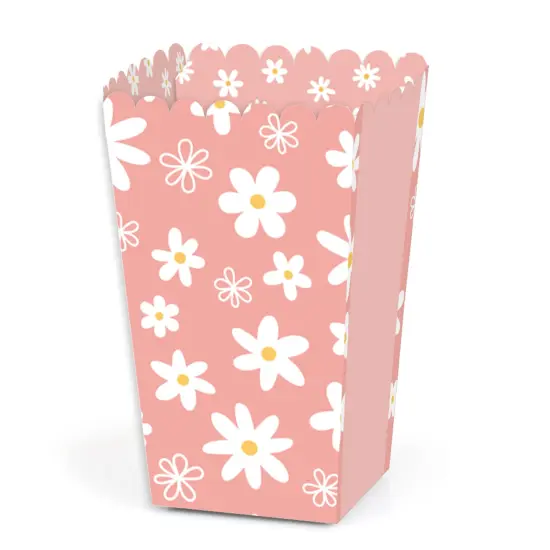 Big Dot of Happiness Pink Daisy Flowers - Floral Party Favor Popcorn Treat Boxes - Set of 12 {1}