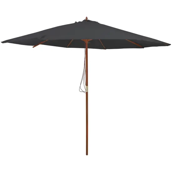 Northlight 8.5ft Outdoor Patio Market Umbrella with Wooden Pole, Gray {1}