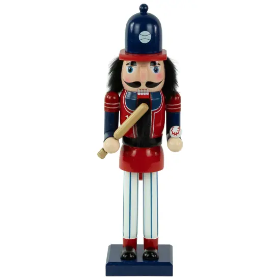 Northlight 14" Red and Blue Wooden Christmas Nutcracker Baseball Player {1}