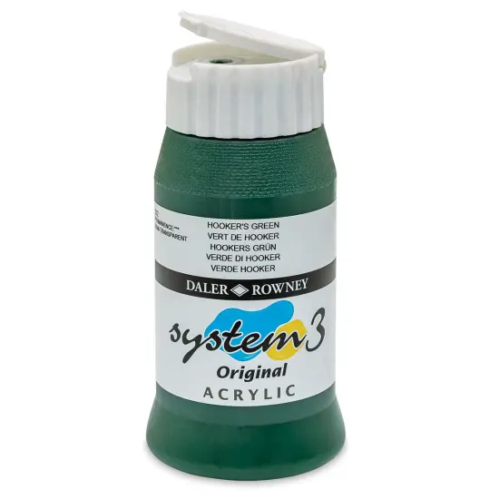 Daler-Rowney System3 Acrylic - Hooker's Green, 500 ml bottle {1}