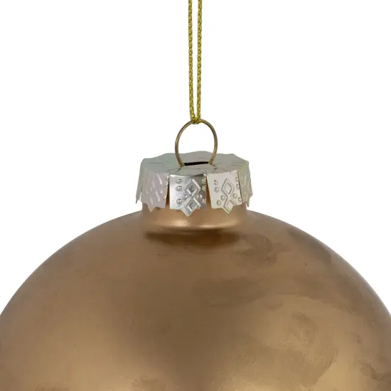 Northlight 3.5" Brushed Matte Gold and Shiny Lavender Glass Ball Christmas Ornament {5}