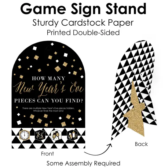 Big Dot of Happiness New Year&rsquo;s Eve - Gold - New Years Eve Party Scavenger Hunt - 1 Stand and 48 Game Pieces - Hide and Find Game {7}