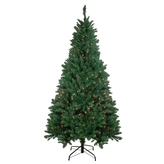 Northlight 6.5 Ft Pre-Lit Ravenna Pine Artificial Christmas Tree - Warm White LED Lights Green {1}