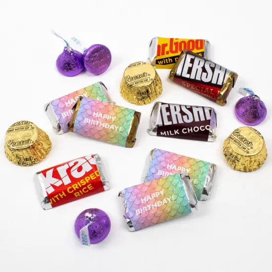 200 pcs Mermaid Kid's Birthday Candy Party Favors Hershey's Chocolate Kit (3 lb, Approx. 200 Pcs) - By Just Candy {1}