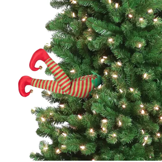 Mr. Christmas Mr. Christmas Animated Kicking Elf Christmas Tree Decoration - Motion Activated Red {3}