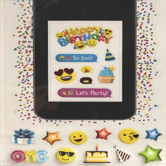 Paper House OMG Emoji Birthday Dimensional Sticker Frame With Easel {2}