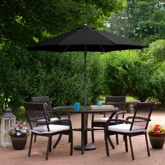 Northlight 7.5ft Outdoor Patio Market Umbrella with Hand Crank, Black {3}
