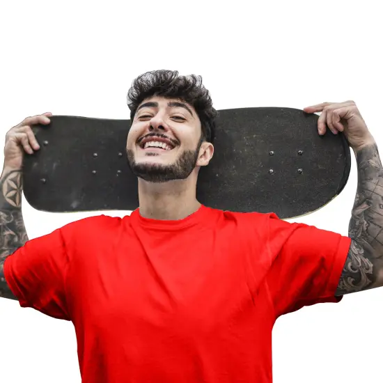 Basic Unisex Short Sleeve Crew Classic Fit Tees | RADYAN&reg; Pacific blue {4}